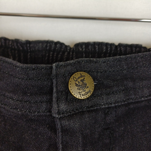 NWT Quacker Factory Jeans Elastic Waistband Large Black Patriotic Star A16585 - Picture 6 of 10